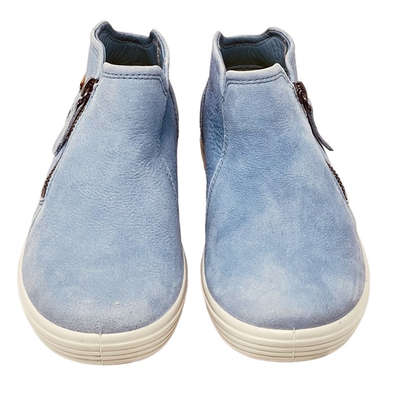Ecco Soft 7 women's nubuck leather dusty blue side zip booties size 5/EU 36 - Picture 2 of 13
